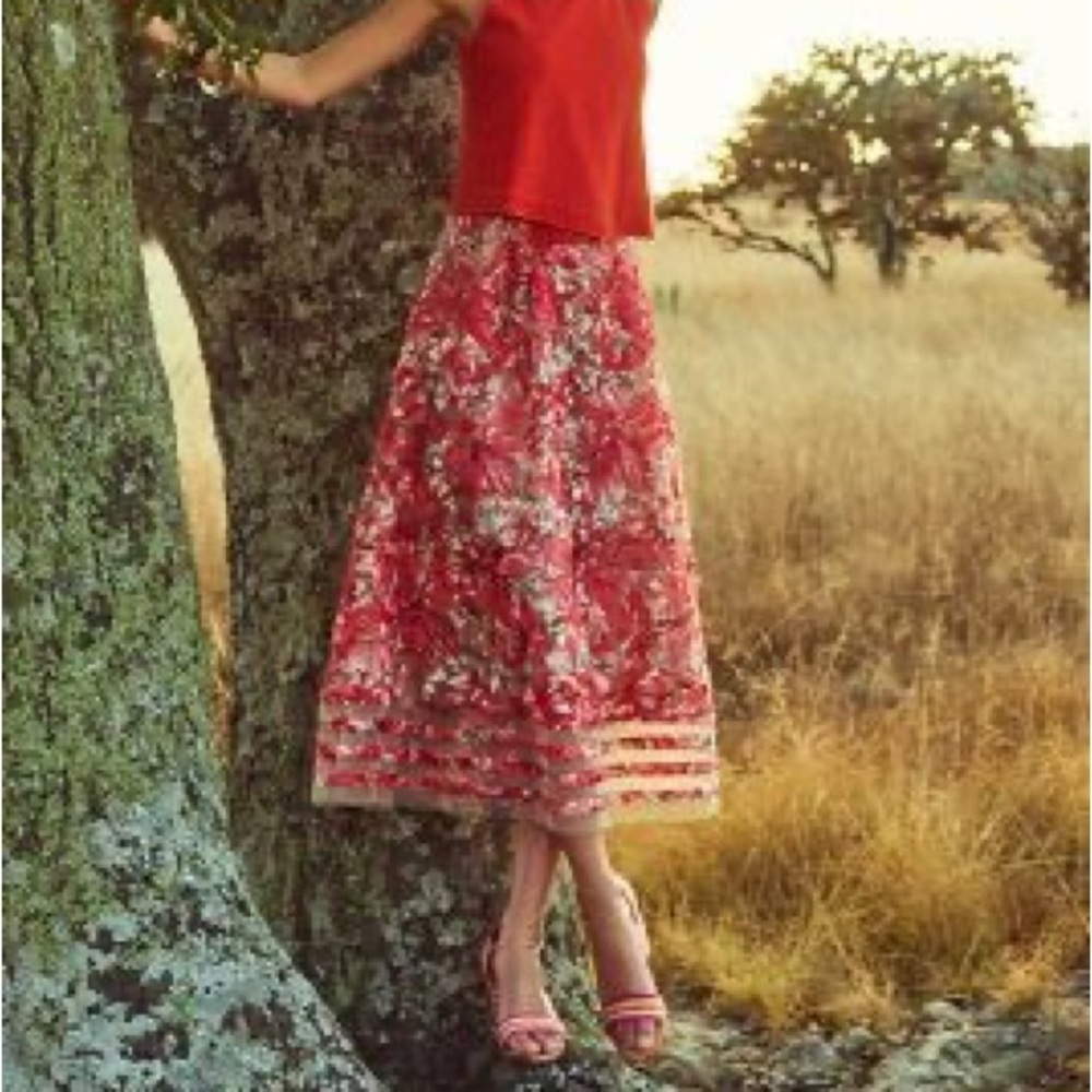 ANTHROPOLOGIE by SB (Sachin + Babi) A-line floral midi skirt